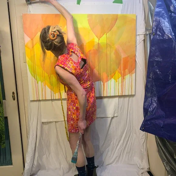 kenar vintage mod dress | 70's retro | sleeveless | size 14/MED | keyhole detail - Picture 9 of 9